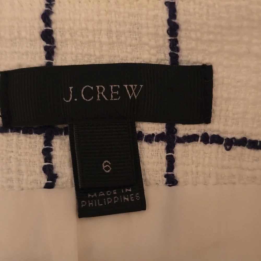 J.CREW Windowpane Pencil Skirt, Size 6